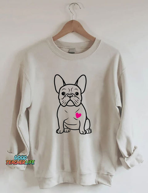 French Bulldog Heart Sweatshirt