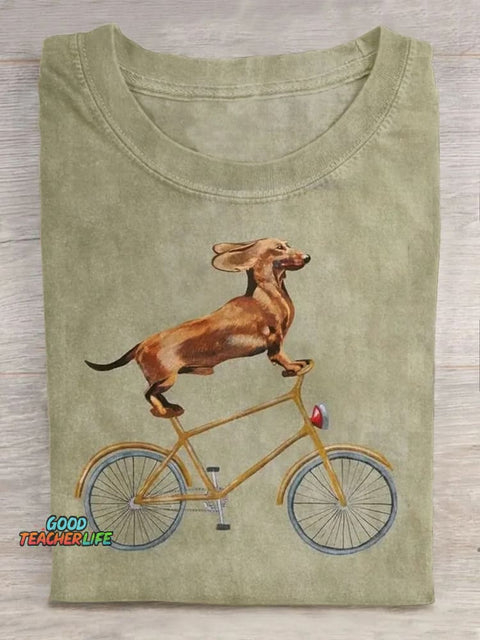 Unisex Cute Funny Dachshund Dog Art Print Casual T-shirt