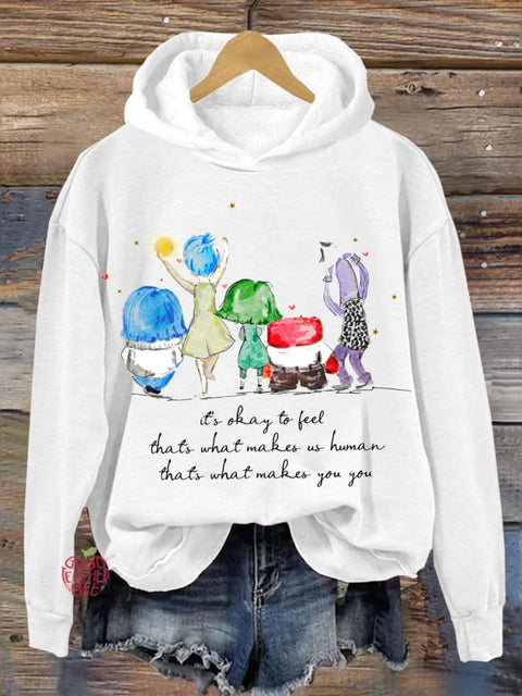 Mental Health Suicide Prevention Art  Print Casual Sweatshirt