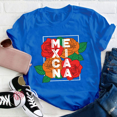 Rose Flower Mexicana Teacher T-Shirt