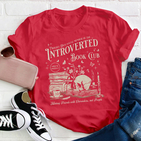 Introverted Book Club Teacher T-Shirt