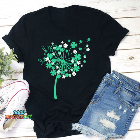 St Patricks Day Dandelion Teacher T-Shirt
