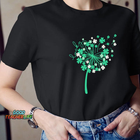 St Patricks Day Dandelion Teacher T-Shirt
