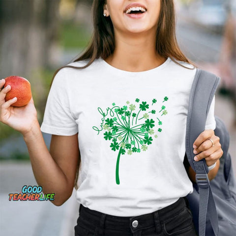 St Patricks Day Dandelion Teacher T-Shirt