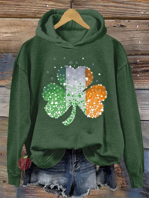 Women's St. Patrick's Day Shamrock Print Hooded