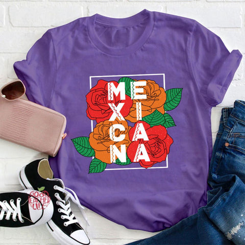 Rose Flower Mexicana Teacher T-Shirt