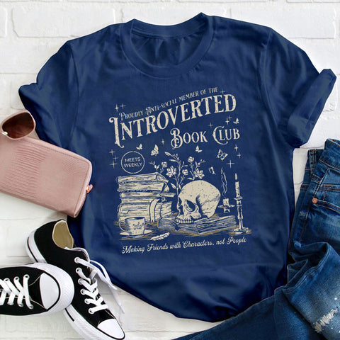 Introverted Book Club Teacher T-Shirt