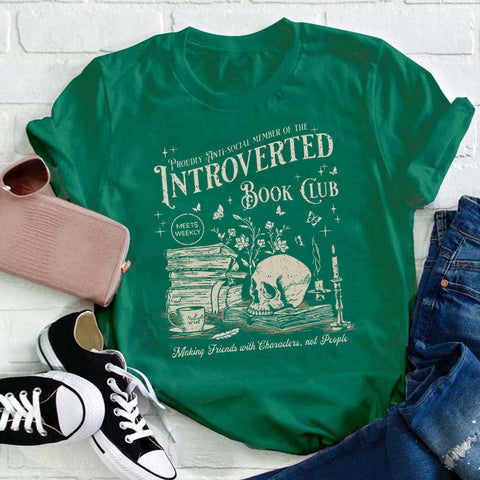 Introverted Book Club Teacher T-Shirt