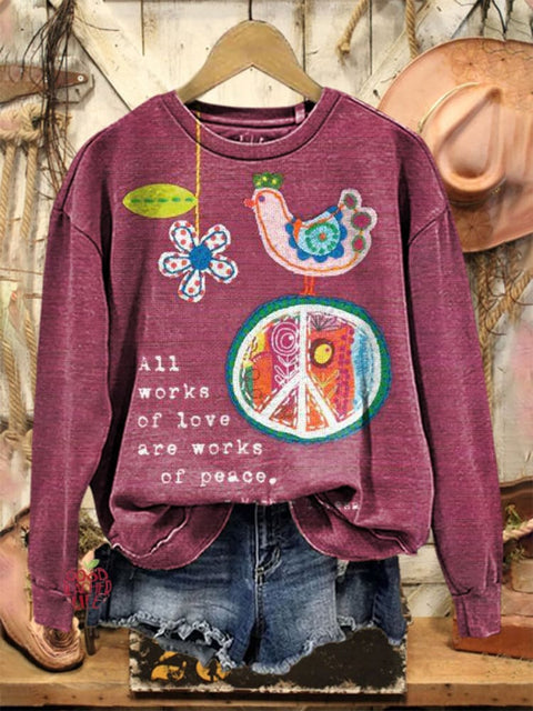 Hippie Art Print Casual  Sweatshirt