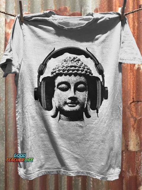 Buddha Art Print Casual Short Sleeve T-shirt
