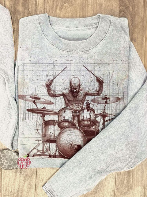 Play the drums Art Print Casual Sweatshirt