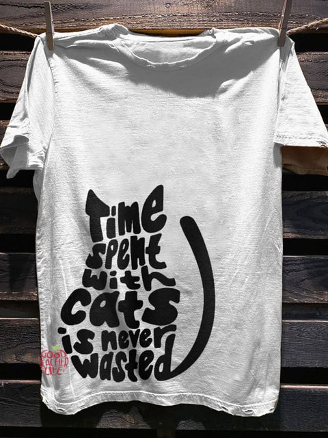 Cat Lover Art Print Casual Short Sleeve T-shirt