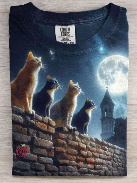 Cats Art Casaul Short Sleeve T-shirt