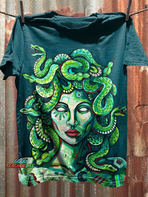 Medusa Art Print Casaul Short Sleeve T-shirt