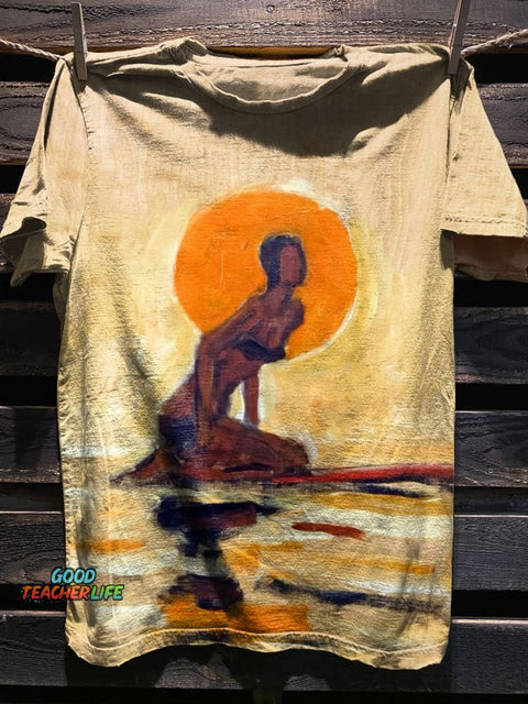 Sunset Art Print Casaul Short Sleeve T-shirt