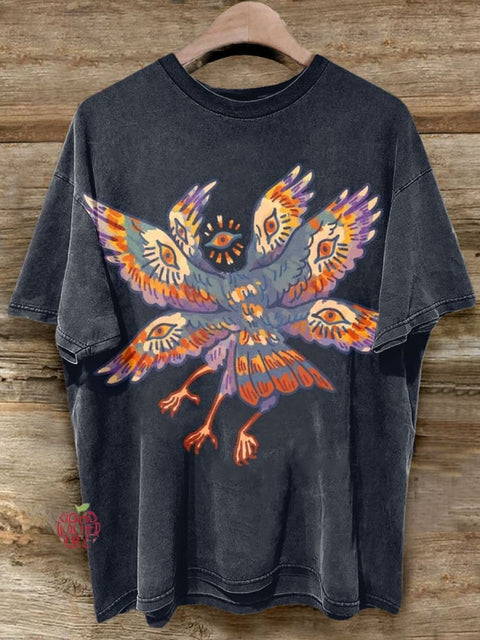 Abstrct Bird Art Casaul Short Sleeve T-shirt