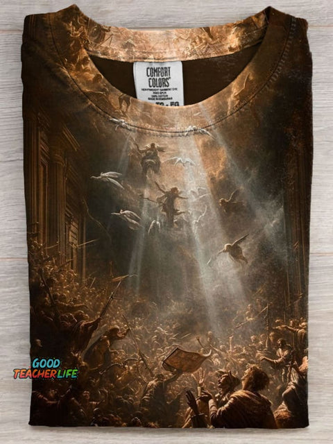 Vinatge Fancy Art Casaul Short Sleeve T-shirt