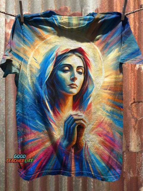 Virgin Mary Art Casaul Short Sleeve T-shirt