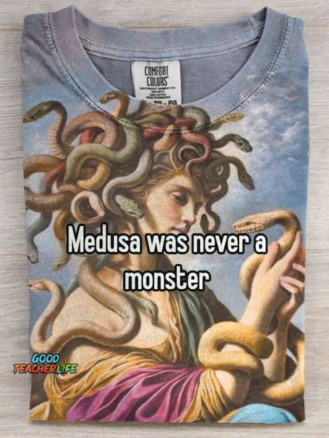 Medusa Was Never A Monster Art Print Casaul Short Sleeve T-shirt