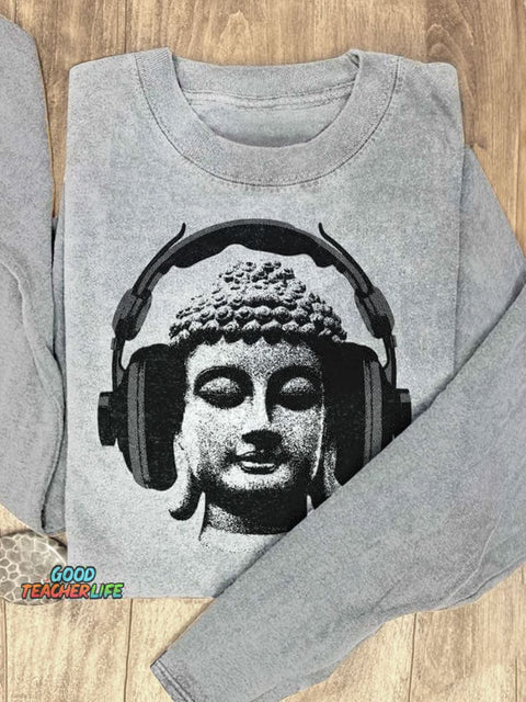 Buddha Art Print Casual Sweatshirt