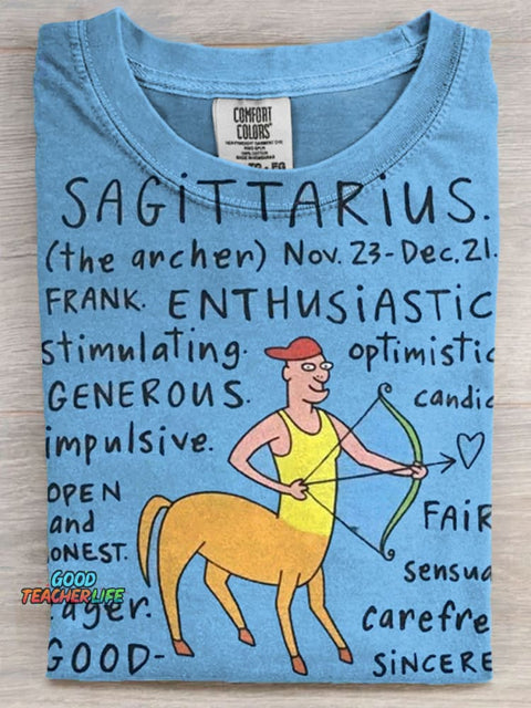 Horoscope Art Print Casaul Short Sleeve T-shirt