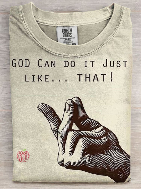 God Can Do It Art Print Casaul Short Sleeve T-shirt