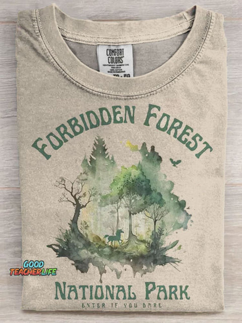 Forbidden Forest National Park Art Print Casaul Short Sleeve T-shirt