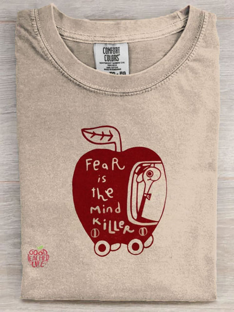 Fear Is The Mind Killer Funny Worm Art Print Casaul Short Sleeve T-shirt