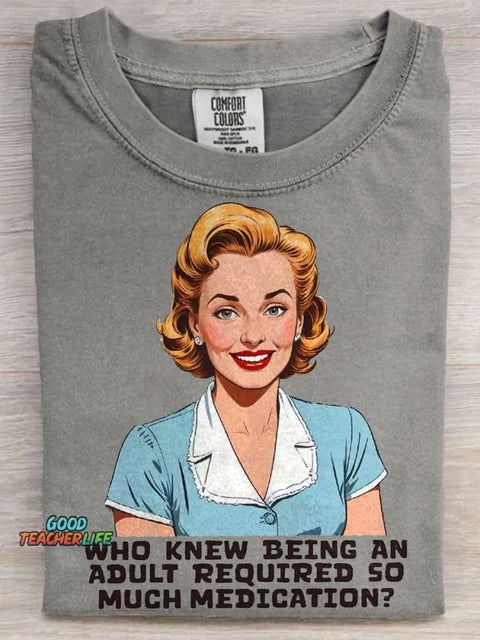 Funny Being An Adult Art Casaul Short Sleeve T-shirt