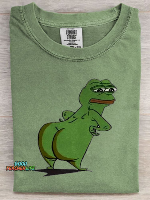 Funny Frog Art Casaul Short Sleeve T-shirt