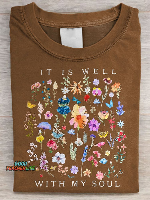 It Is Well With My Soul Art Print Casaul Short Sleeve T-shirt