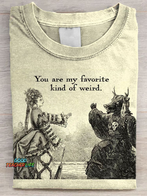 Favorite Weird Friend Art Print Casual Short Sleeve T-shirt