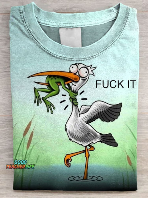 Fuck It Funny Art Print Casual Short Sleeve T-shirt