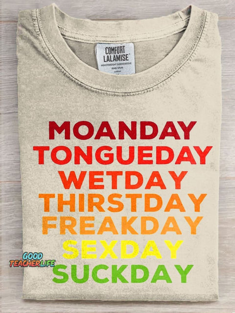 Funny Letter Art Print Casaul Short Sleeve T-shirt