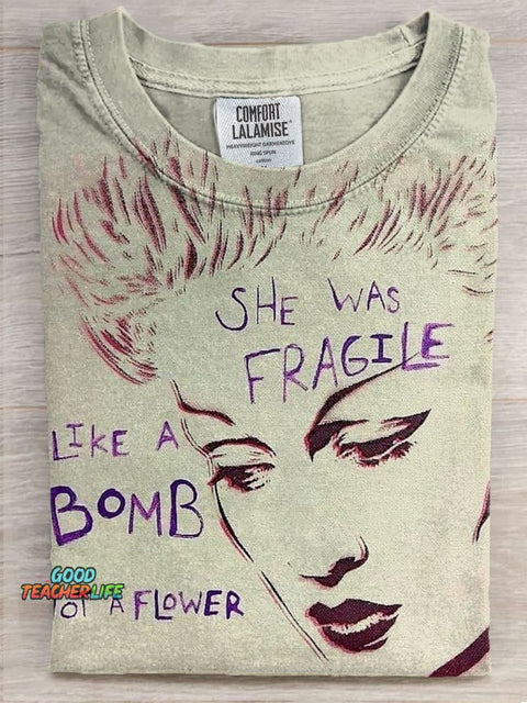 She Was Fragile Art Print Casaul Short Sleeve T-shirt