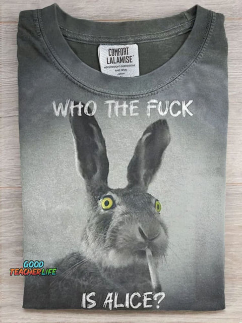 Funny Who The Fuck Art Print Casaul Short Sleeve T-shirt
