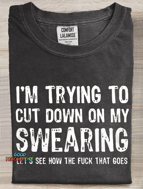 Funny Letter Art Print Casaul Short Sleeve T-shirt