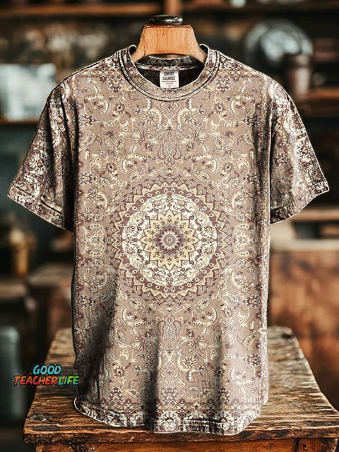 Retro Classic Art Print Casaul Short Sleve T-shirt