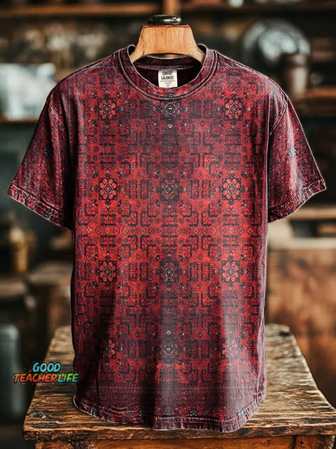 Retro Ethic Art Print Casaul Short Sleve T-shirt