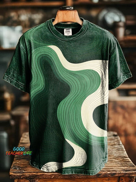 Wavy Lines Art Print Short Sleeve T-shirt