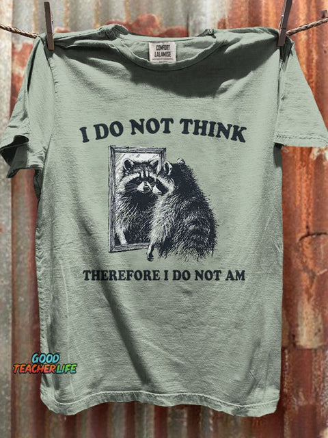 Funny Raccoon Art Print Casaul Short Sleeve T-shirt