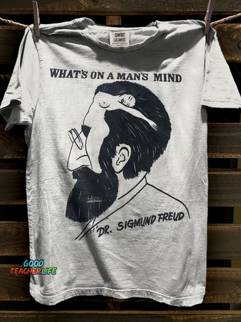 Funny What‘s on man’s Mind Art Print Casaul Short Sleeve T-shirt