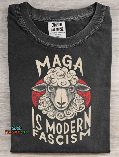 Anti Fascist Retro Resist Art Print Casaul Short Sleeve  T-shirt