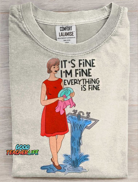 Speech Therapist I‘m Fine Art Print Casaul Short Sleeve  T-shirt