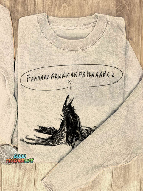 Crow Fack Art Print Casual Sweatshirt