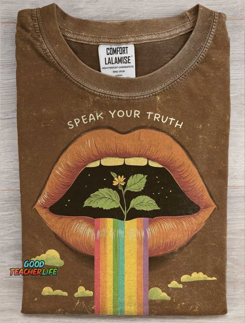 Speak Your Truth Art Print Casual Short Sleeve T-shirt