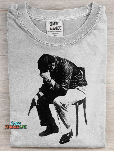 Tired Art Print Casual Short Sleeve T-shirt
