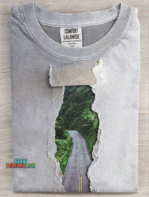 Discover the Path Art Print Casual Short Sleeve T-shirt