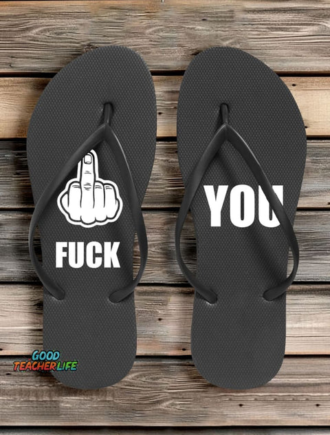 Funny Fuck U Art Print Flip-Flop