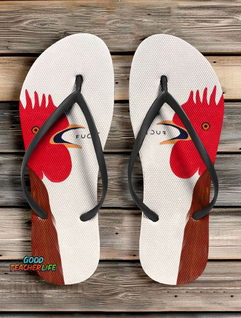 Fuck Chicken Art Print Flip-Flop
